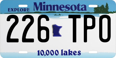 MN license plate 226TPO