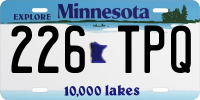 MN license plate 226TPQ