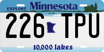 MN license plate 226TPU