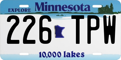 MN license plate 226TPW