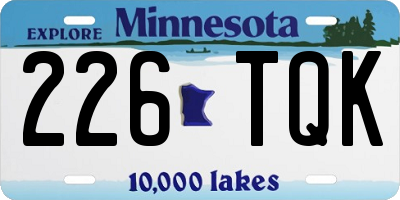 MN license plate 226TQK