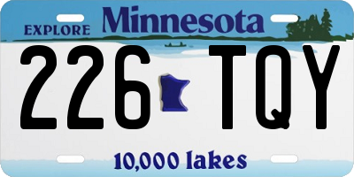 MN license plate 226TQY