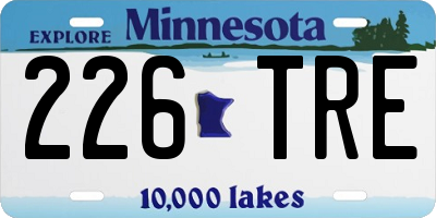 MN license plate 226TRE