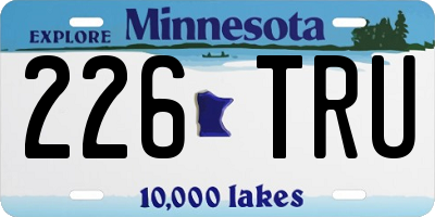 MN license plate 226TRU