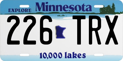 MN license plate 226TRX