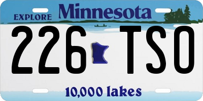 MN license plate 226TSO
