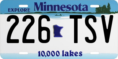MN license plate 226TSV