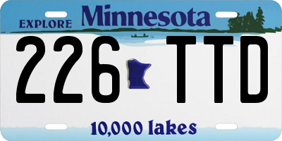 MN license plate 226TTD