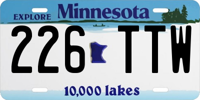 MN license plate 226TTW