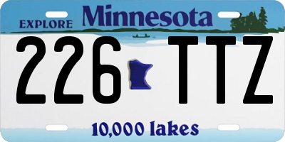 MN license plate 226TTZ