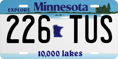MN license plate 226TUS