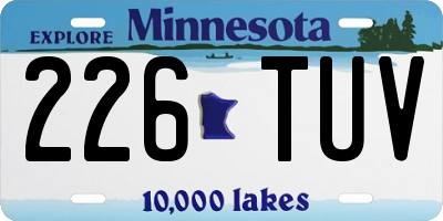 MN license plate 226TUV