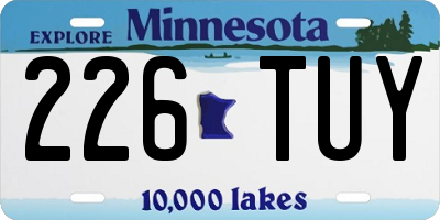 MN license plate 226TUY