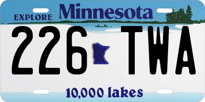 MN license plate 226TWA