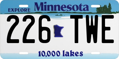MN license plate 226TWE