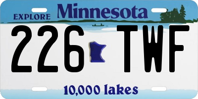 MN license plate 226TWF