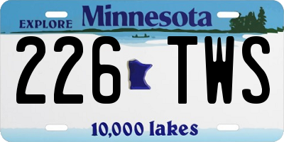 MN license plate 226TWS