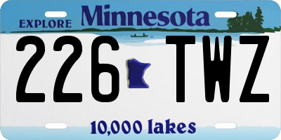 MN license plate 226TWZ