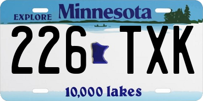 MN license plate 226TXK