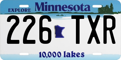 MN license plate 226TXR