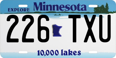 MN license plate 226TXU