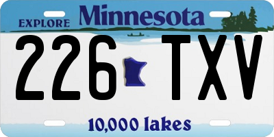 MN license plate 226TXV