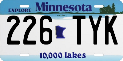 MN license plate 226TYK