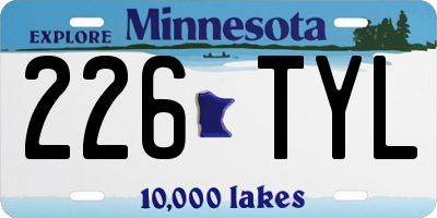 MN license plate 226TYL