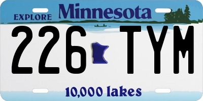 MN license plate 226TYM