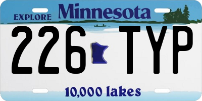 MN license plate 226TYP