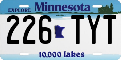 MN license plate 226TYT
