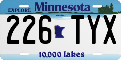 MN license plate 226TYX
