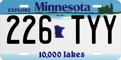 MN license plate 226TYY