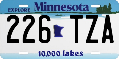MN license plate 226TZA