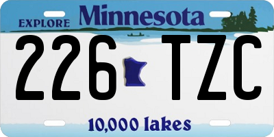 MN license plate 226TZC