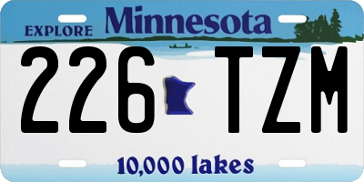 MN license plate 226TZM