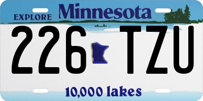 MN license plate 226TZU