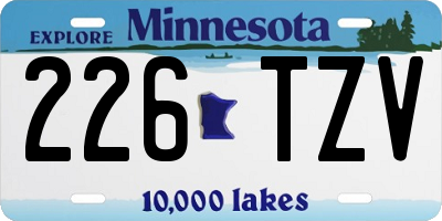 MN license plate 226TZV