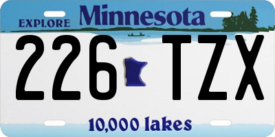 MN license plate 226TZX