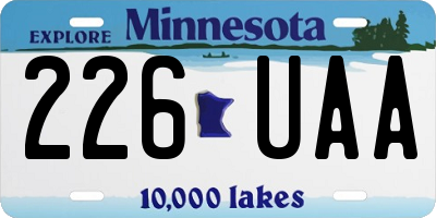 MN license plate 226UAA