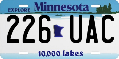 MN license plate 226UAC