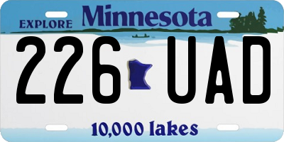 MN license plate 226UAD