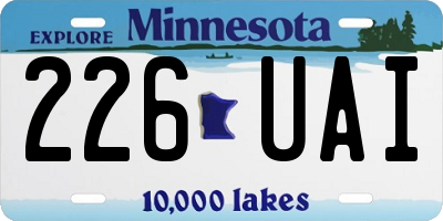 MN license plate 226UAI