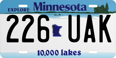 MN license plate 226UAK