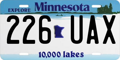 MN license plate 226UAX