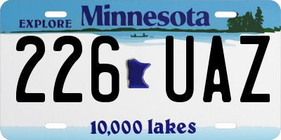 MN license plate 226UAZ