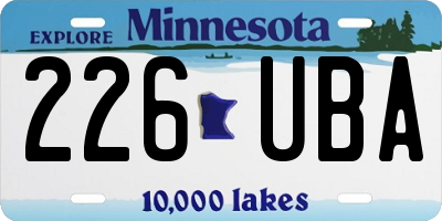 MN license plate 226UBA