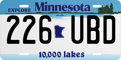 MN license plate 226UBD