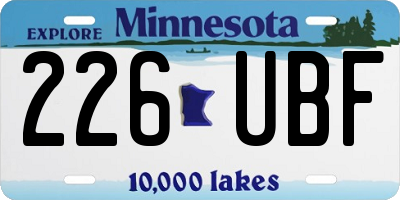 MN license plate 226UBF
