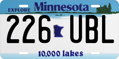 MN license plate 226UBL